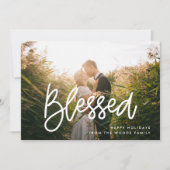 Gezegende moderne Inspirerend kerstfoto Feestdagenkaart (Voorkant)