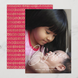 Gezegende moderne minimalistische Inspirerend foto Feestdagenkaart