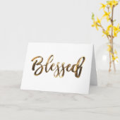 Gezegende moderne namaak gouden script elegant kaart (Gele Bloem)