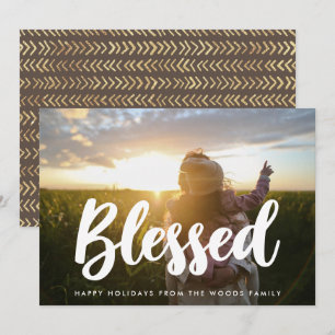 Gezegende moderne typografie Inspirerend foto Feestdagenkaart