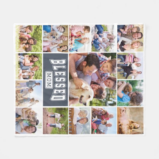 Gezegende Moeder 15 Fotocollage Fleece Deken (Voorkant (Horizontaal))