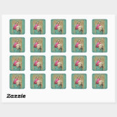 Gezegende Moeder Baby Jesus Decoratieve Kant Rand Vierkante Sticker (Vel)