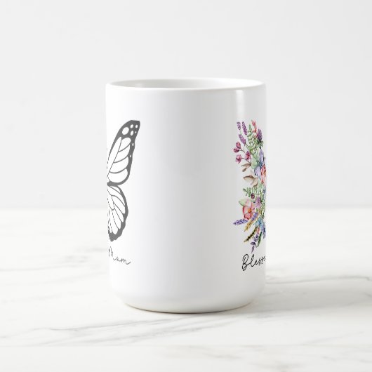 Gezegende Moeder Bloemen Vlinder Koffiemok (Center)