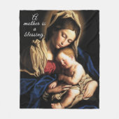 Gezegende Moeder Fleece Deken (Voorkant)