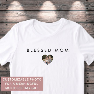 Gezegende Moeder Hart Foto Moederdag Modern Tri-Blend Shirt