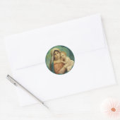 Gezegende moeder houdt de Baby Jezus vast Ronde Sticker (Envelop)