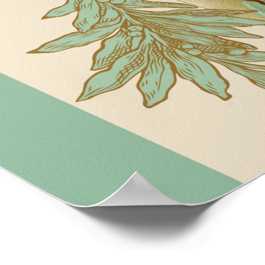 Gezegende moeder houdt het Wereldbol van Jezus vas Poster (Hoek)