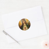Gezegende moeder immaculair hart van Mary Afbeeldi Ronde Sticker (Envelop)