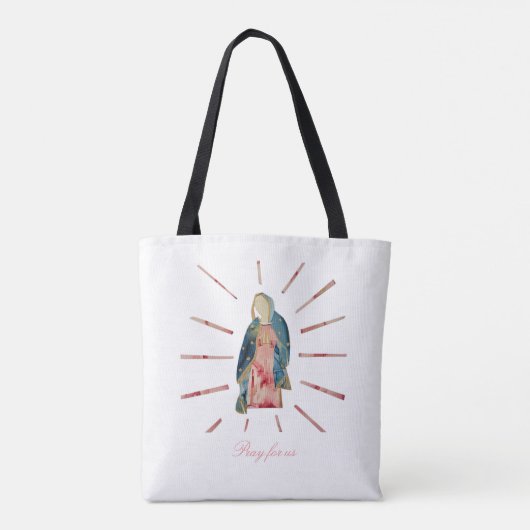 Gezegende Moeder Maagd Maria Christelijk Tote Bag (Achterkant)