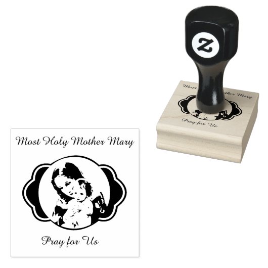 Gezegende Moeder Maria Baby Jesus Rubberstempel (Gestempeld)