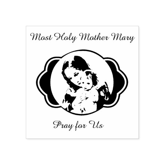 Gezegende Moeder Maria Baby Jesus Rubberstempel (Afrduk)