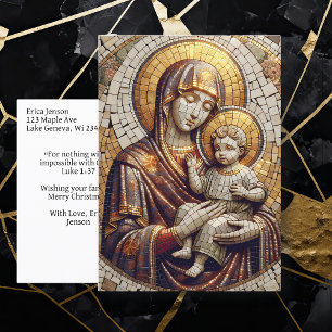 Gezegende Moeder Maria en Baby Jezus Christmas Briefkaart