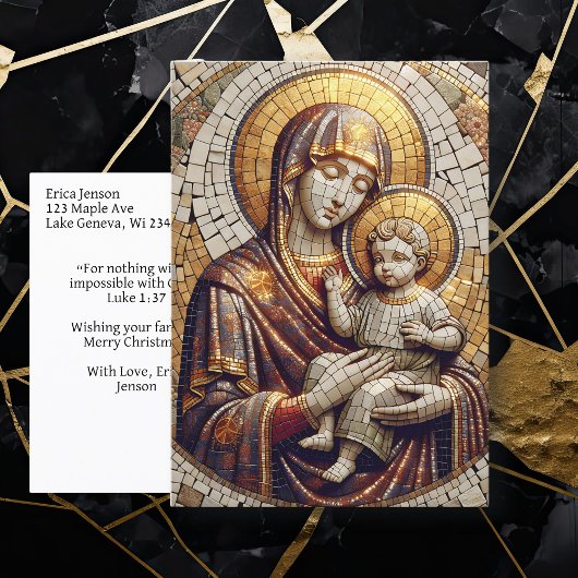 Gezegende Moeder Maria en Baby Jezus | Christmas Briefkaart