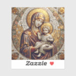 Gezegende Moeder Maria en Baby Jezus | Christmas Sticker<br><div class="desc">Maagd Maria met Baby Jesus in een tegel mozaïek stijl vinyl stickers.</div>