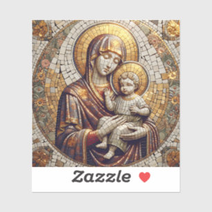 Gezegende Moeder Maria en Baby Jezus Christmas Sticker