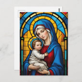 Gezegende Moeder Maria en Baby Jezus - Maagd Maria Briefkaart (Voorkant / Achterkant)