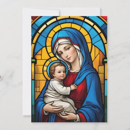 Gezegende Moeder Maria en Baby Jezus - Maagd Maria Feestdagenkaart (Voorkant)