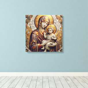Gezegende Moeder Maria en Baby Jezus   religieus Canvas Afdruk
