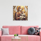 Gezegende Moeder Maria en Baby Jezus | religieus Canvas Afdruk (Insitu (Woonkamer))
