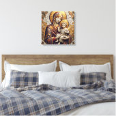 Gezegende Moeder Maria en Baby Jezus | religieus Canvas Afdruk (Insitu (Slaapkamer))