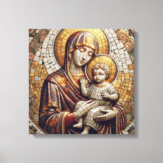 Gezegende Moeder Maria en Baby Jezus | religieus Canvas Afdruk (Voorkant)