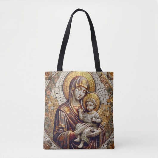 Gezegende Moeder Maria en Baby Jezus | religieus Tote Bag (Voorkant)