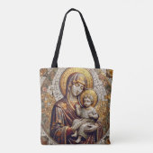 Gezegende Moeder Maria en Baby Jezus | religieus Tote Bag (Achterkant)
