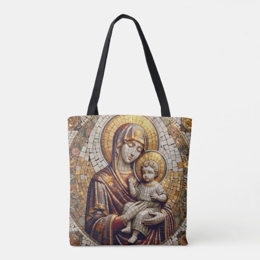 Gezegende Moeder Maria en Baby Jezus | religieus Tote Bag (Achterkant)