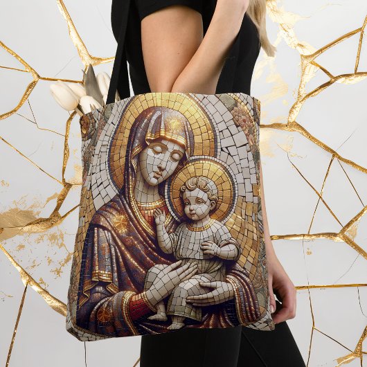 Gezegende Moeder Maria en Baby Jezus | religieus Tote Bag