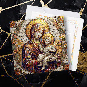 Gezegende Moeder Maria en het kindje Jezus   Kerst Feestdagenkaart