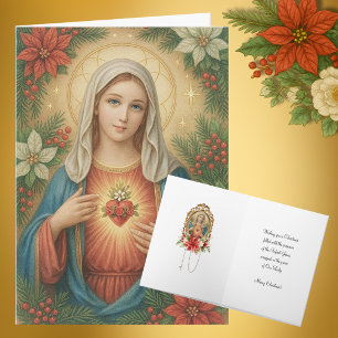Gezegende Moeder Maria Katholiek Kerstmis Religieu Feestdagen Kaart