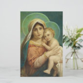 Gezegende moeder Mary Baby Jesus Briefpapier (Staand voorkant)
