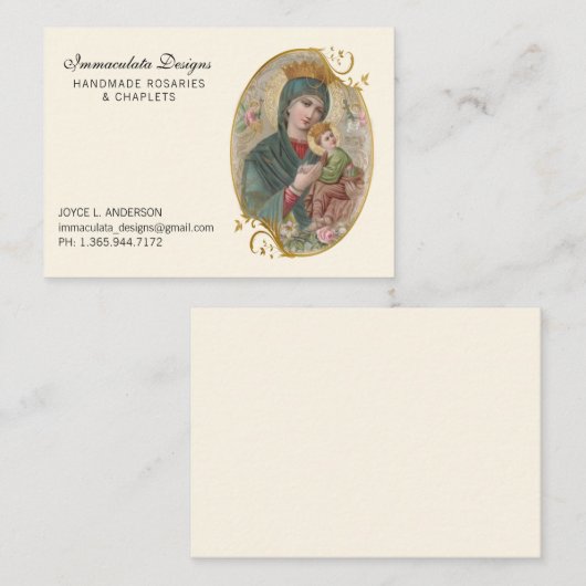 Gezegende moeder Mary Jesus Religious Visitekaartje (Voorkant / Achterkant)