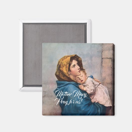 Gezegende Moeder met Baby Jesus Magneet (Voorkant / Achterkant)