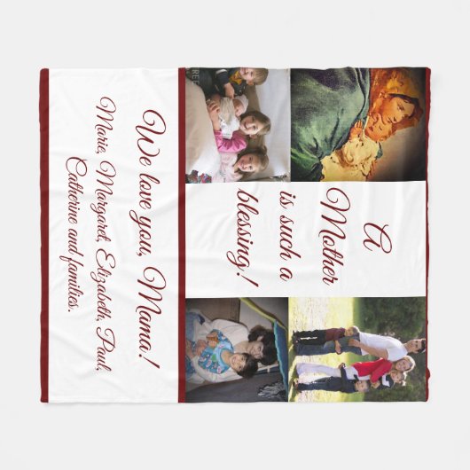 Gezegende Moeder met Foto's Fleece Deken (Voorkant (Horizontaal))