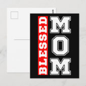 Gezegende Moeder Typografie Moederdag Briefkaart (Voorkant / Achterkant)