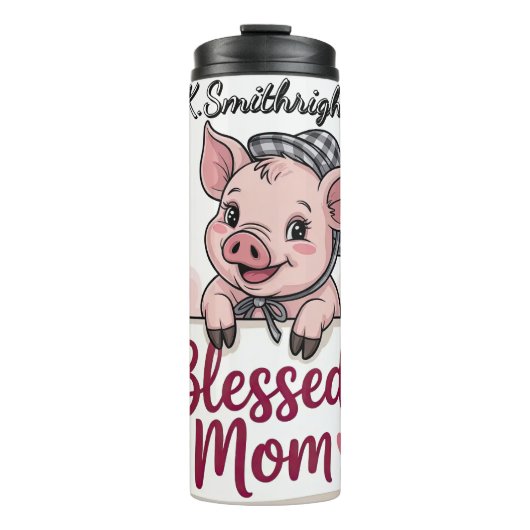 Gezegende Moeder Varken Houding Teken Thermosbeker (Voorkant)