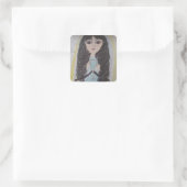 Gezegende Moeder vol gebeden Vierkante Sticker (Tas)
