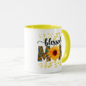 Gezegende Moeder zonnebloem twee-toon Mok (Voorkant rechts)