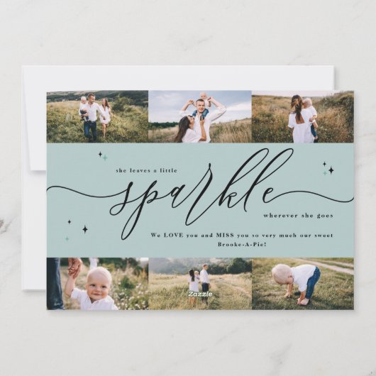 Gezegende multi foto elegante ster vakantie feestdagenkaart (Achterkant)