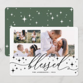 Gezegende multi foto kerstkaart (Voorkant / Achterkant)
