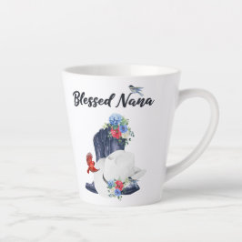 Gezegende Nana met cowboylaarzen/hoed & bloemen/vo Latte Mok