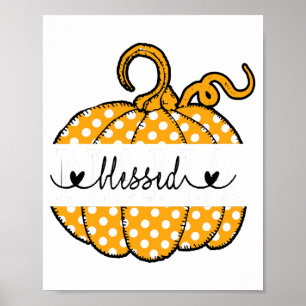 Gezegende Nana Pompoen Kunst Thanksgiving Hallowee Poster