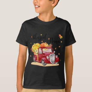 Gezegende Nana Rode Vrachtwagen Holding Pompoen He T-shirt