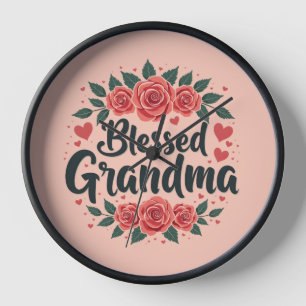 Gezegende Oma Bloemen  Rozen Typografie