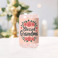 Gezegende Oma Bloemen Rozen Typografie
