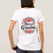 Gezegende Oma Bloemen  Rozen Typografie T-shirt (Achterkant)