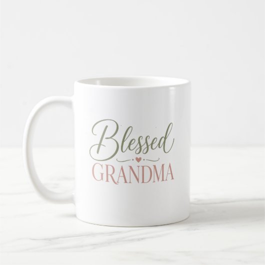 Gezegende oma elegante script cadeau koffiemok (Links)