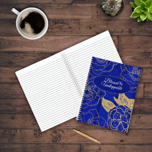 Gezegende & Onstoppbare Quote Blauwe Vintage Bloem Notitieboek