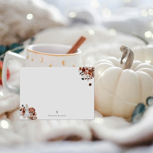 Gezegende Oogst Bloemen & Geest Gepersonaliseerd Notitiekaartje